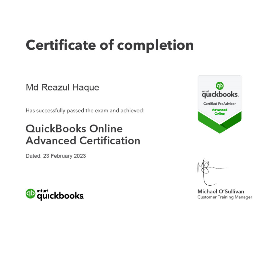 QuickBooks Online Advanced Certification